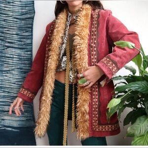 Penny Lane Embroidered Leather Coat from Collection B